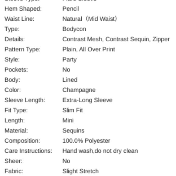 Shein Women's Sequin Mesh Flare Sleeve Bodycon Hoco/Party Dress (Size: M) - Picture 7 of 7